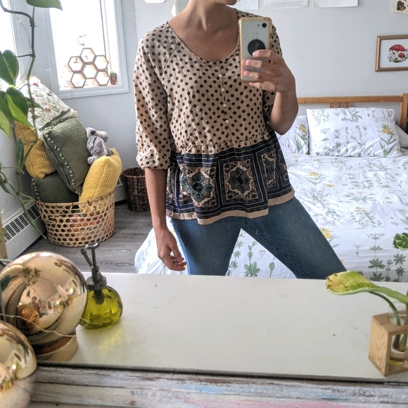 Peplum bohemian print blouse - Picture 2 of 5